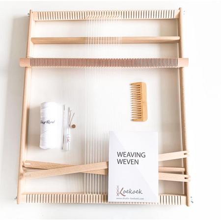 Studio Koekoek - Weven startpakket - met 50 cm weefraam , handige basispakket aan weefgereedschap en weef instructies