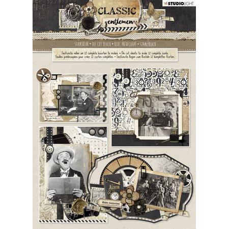Classic Gentlemen - 3D Stansblok - Om 12 kaarten te maken