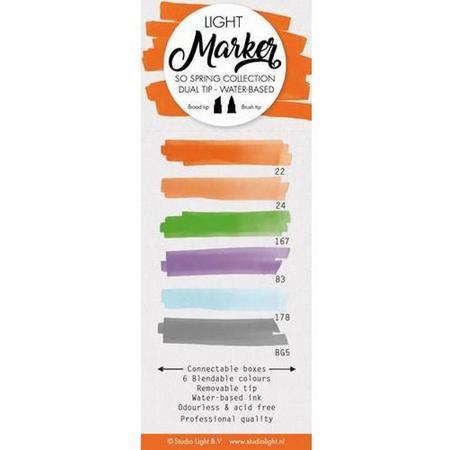 So Spring - Box 6 water based dual tip markers bright