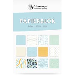 Papierblok - Hobbykarton - Blauw - Mintgroen - Geel - A5