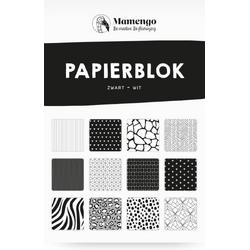 Papierblok - Hobbykarton - Zwart - Wit - A5