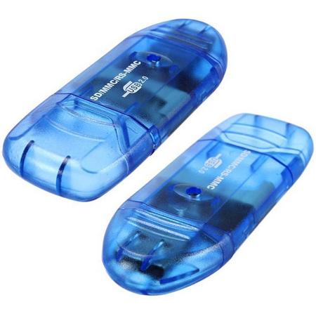 SD kaart USB adapter blauw