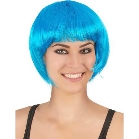 STYLER - Korte blauwe aqua pruik voor vrouwen - Pruiken