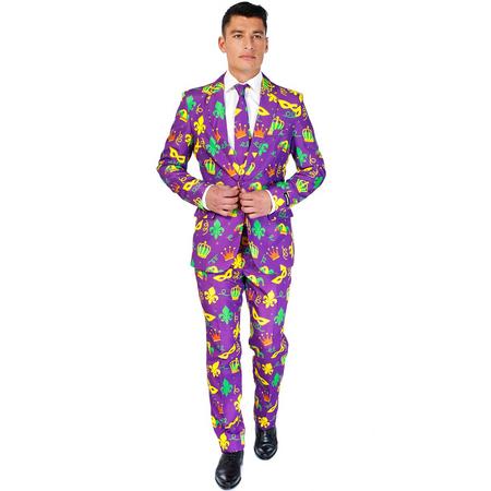 Suitmeister - Mardi Gras Purple Icons - Carnavalspak Heren - Maat L