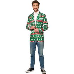 Suitmeister Christmas Green Nordic Jacket - Heren jasje - Groen - Kerst - Maat S