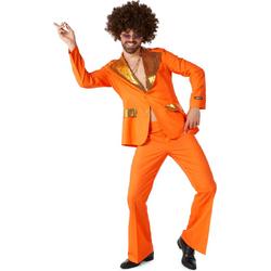 Suitmeister Disco Kostuum - Mannen Pak - Oranje - Saturday Night Fever - Maat XXL