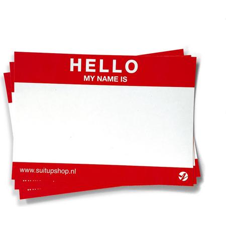 Hello My Name is stickers - 50 stuks - Rood - Weerbestendig