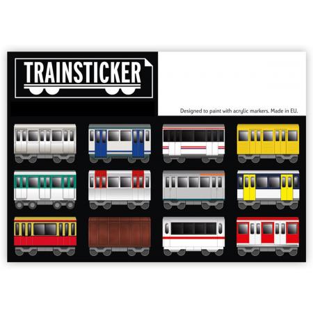 Trein sticker set – 12 stickers met verschillende trein ontwerpen