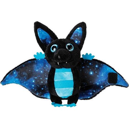 Pluche blauw met zwarte vleermuis knuffel 17 cm - Vleermuizen zoogdieren knuffels - Speelgoed voor kinderen