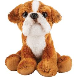 Pluche knuffel dieren Boxer hond 13 cm - Speelgoed knuffelbeesten - Honden soorten Boxers