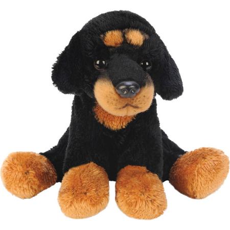 Pluche knuffel dieren Rottweiler hond 13 cm - Speelgoed knuffelbeesten - Honden soorten