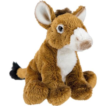 Pluche knuffel dieren zittende ezel 15 cm - Speelgoed knuffelbeesten ezels