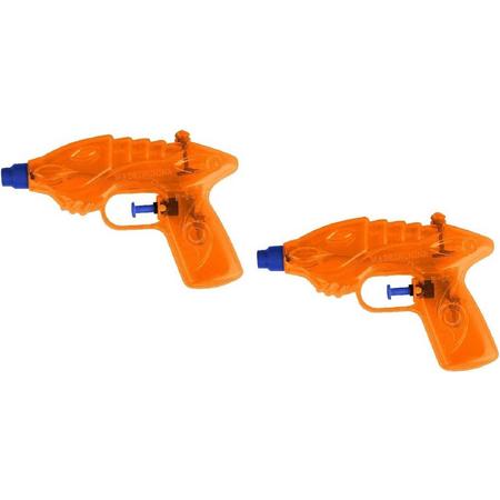 2x Waterpistool/waterpistolen oranje 16,5 cm