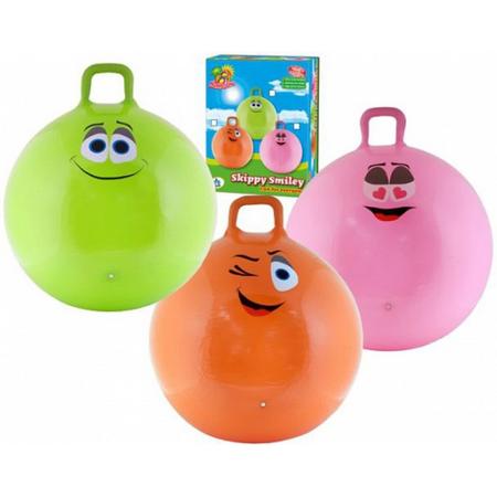 Skippybal smiley voor kinderen 70 cm  Roze