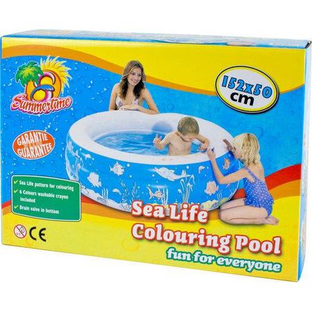 Summertime Opblaasbaar Inkleurbaar Zwembad -152x50 cm - Sea Life