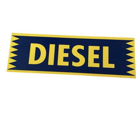 Kunststof Bord Diesel - 50 cm x 16 cm x dikte 1 mm - Geel/Blauw - Prijs per stuk