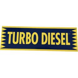 Kunststof Bord Turbo Diesel - 50 cm x 16 cm x dikte 1 mm - Geel/Blauw - Prijs per stuk