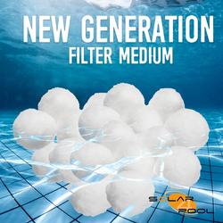 Filterbollen Filterballen Filter Zwembadpomp Zandfilterpomp 2 zakken van 450 gram geschikt voor elk zwembad. Vervangt filterzand en glas parels.