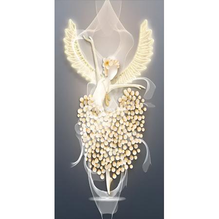 5D Diamond Painting 60x110cm - Dansende engel - Volledige Set - Inclusief Pen Schudbakje Wax Opbergzakjes en Wit Stickers - Ronde steentjes- dans