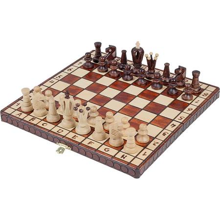 ROYAL 30cm-Luxe houten schaakbord Schaakspel