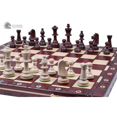 Sunrise-schaakbord met schaakstukken – Schaakspel -49x49cm. Luxe uitvoering