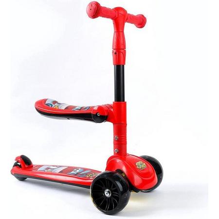 Highwaykick 1 Step foldable flash childrens Kick scooter 3 wheels, adjustable height for 4 to 8 Years with gravity steering assist