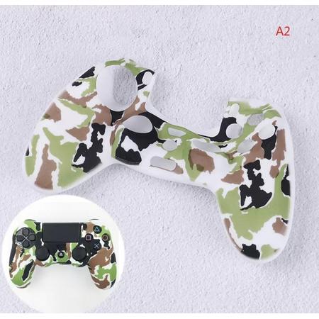PS4 Controller Protector Siliconen - Camouflage Army Wit