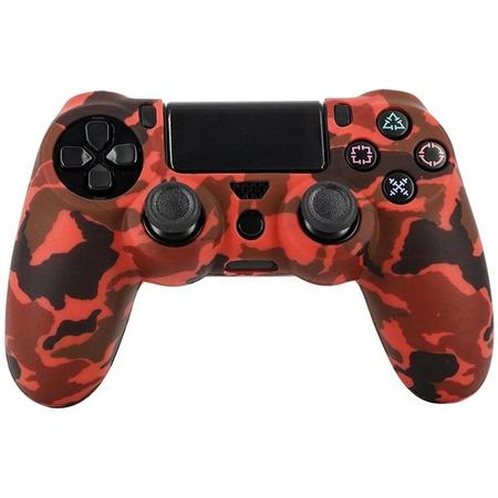 PS4 Controller Silicone Skin/Hoes Playstation 4 - Camouflage Rood