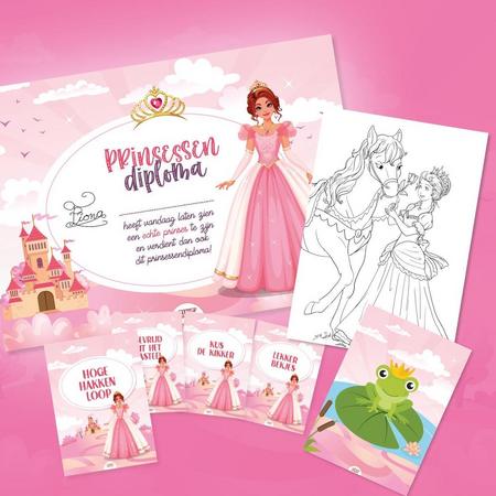 Kinderfeestje prinsessen speurtocht pakket voor 10 kinderen