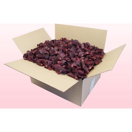 Echte rozenblaadjes - Kleur Bordeaux - 24 liter doos - 100% natuurlijk