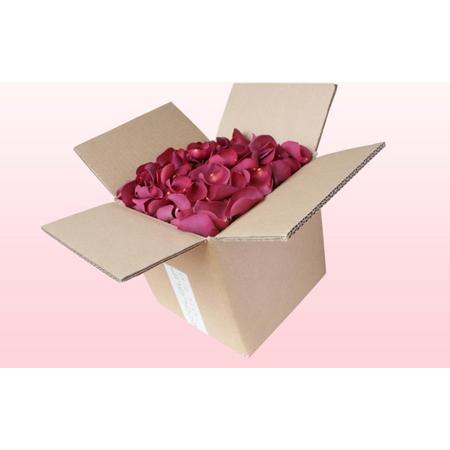 Echte rozenblaadjes - Kleur Magenta - 8 liter doos - 100% natuurlijk