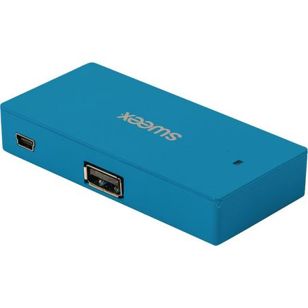 4 Poorten Hub USB 2.0 Blauw