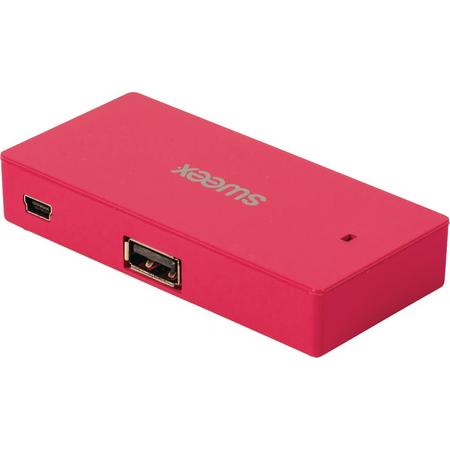 4 Poorten Hub USB 2.0 Roze
