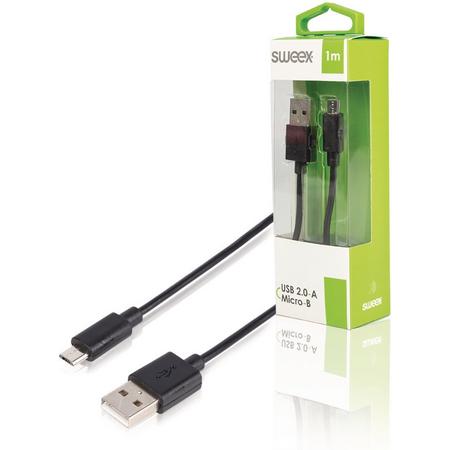 Sweex USB naar USB Micro B kabel - USB2.0 / zwart - 1 meter