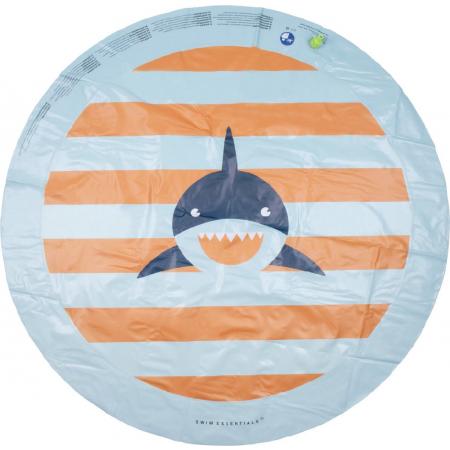 Swim Essentials Watersproeier Mat - Oranje/Blauw Gestreept - Haaienprint - Ø 150 cm