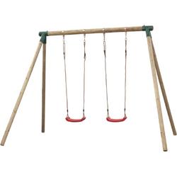 Dubbele houten schommel - SwingKing Bernedette compleet
