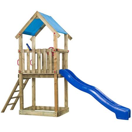 Swing King speeltoren hout met glijbaan Lizzy 390cm - blauw