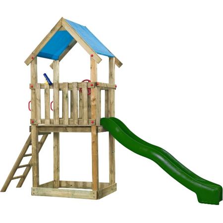 Swing King speeltoren hout met glijbaan Lizzy 390cm - groen