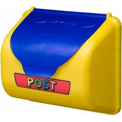 brievenbus voor speelhuisje 35 cm geel/blauw