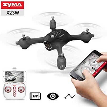 Quadcopter/Drone met live HD 720P Camera (opname) - Perfect voor Beginners - Syma X23W zwart