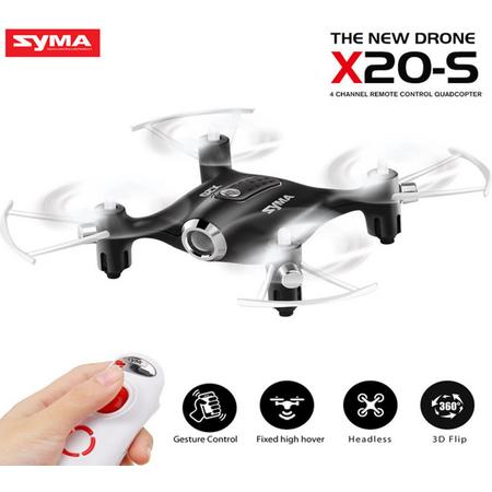 Syma X20-S mini quadcopter drone Gravity Sensor controller 2.4GHZ zwart