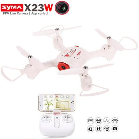 Syma X23W Quadcopter - Live HD Camera FPV Drone met hovermode & App control functie - wit