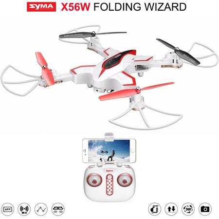 Syma X56W Folding Wizard Drone (opvouwbaar) met HD FPV live camera quadcopter -wit