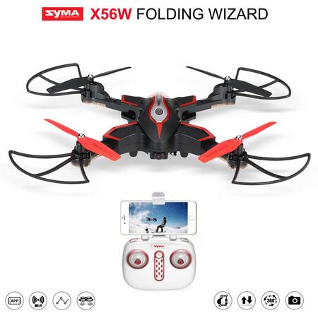 Syma X56W Folding Wizard Drone (opvouwbaar) met HD FPV live camera quadcopter -zwart