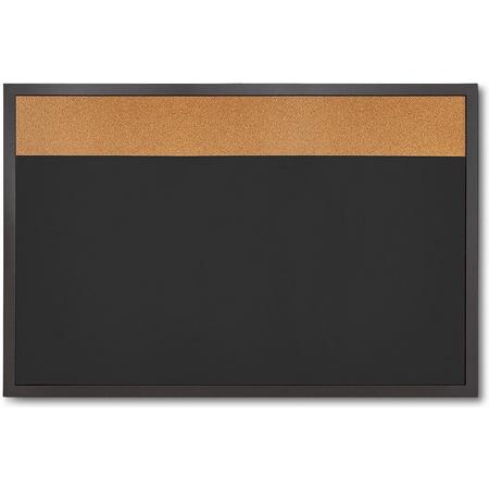Combibord - Zwart Krijtbord / Prikbord 60 X 90 cm - WBBC600X900BL