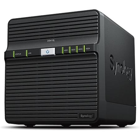 Synology DS418J NAS Desktop Ethernet LAN Zwart data-opslag-server