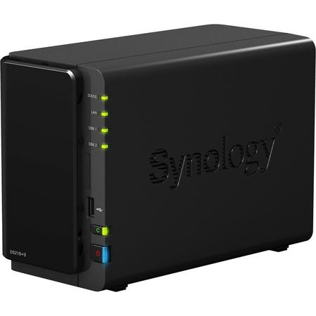 Synology data-opslag-servers Intel Celeron N3060, 1.6 - 2.48 GHz, 1 GB DDR3, USB 2.0 x 2, USB 3.0 x 1, eSATA x 1, 60W, 100 - 240V AC