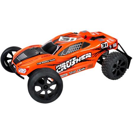 T2M Pirate Crusher 1:10 Brushed RC auto Elektro Truggy Achterwielaandrijving RTR 2,4 GHz