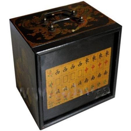 Mah-Jong in houten kist zwart S