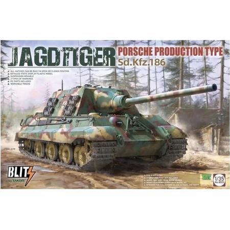 Duitse Tank - Jagdtiger Sd.Kfz.186 Porsche Production type - Takom 8003 modelbouw pakket 1:35